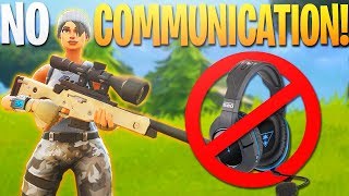 NO Communication Challenge! Queuing with Random Team Mates! - PS4 Fortnite Challenge Game