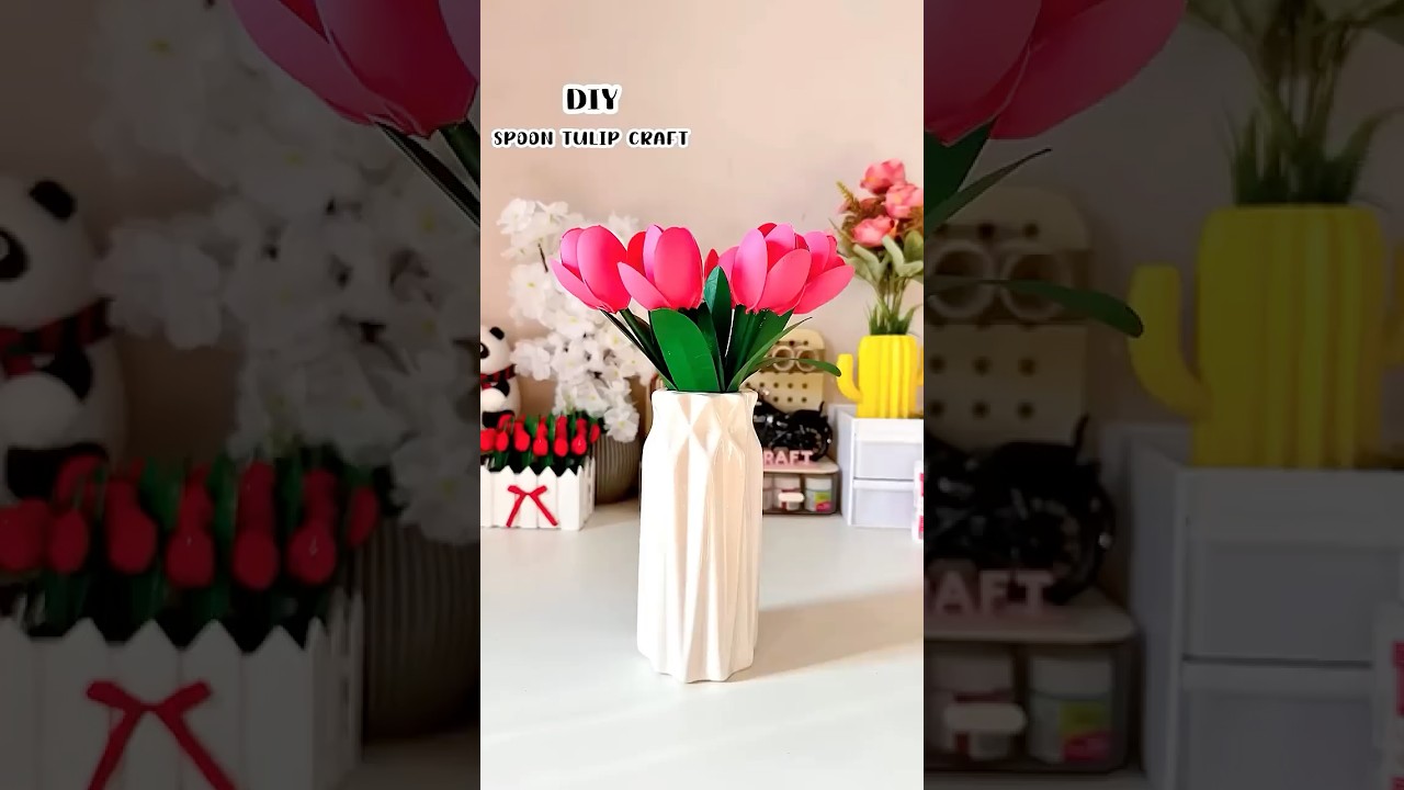 DIY Plastic Spoon Tulip Craft🌸
