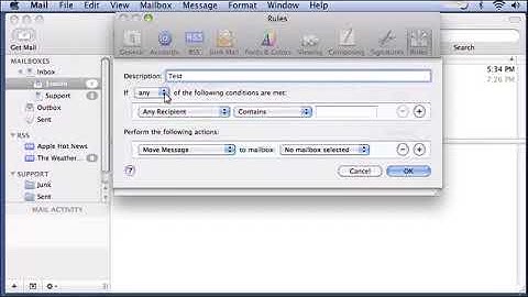 How to setup rules filters in Apple Mac Mail