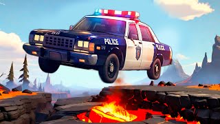 Cars vs Giant Lava Crater vs Switchback Road ▶️ Beamng drive