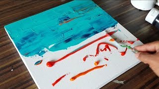 Easy Abstract Landscape / Acrylics and Palette knife / Demonstration / Project 365 days/Day#066