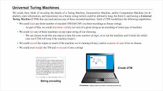 3C Class Video - Universal Turing Machines (UTM's) and some things you can prove with them