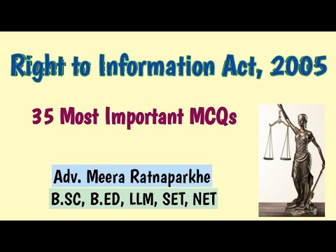 35 Most Important expected MCQs on RTI Act 2005