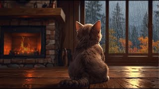 Cozy Rain Ambience | Relaxing rain sounds with Fireplace Crackling | Rain Sounds for Sleep