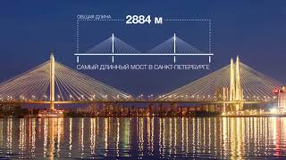 Вантовый мост (Большой Обуховский мост). Город Санкт-Петербург