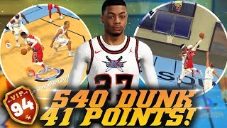 Nba 2K19 Pro-Am 540 Dunk, Ankle Breakers, And 41 Points Best Pure Slasher Build Goes Crazy