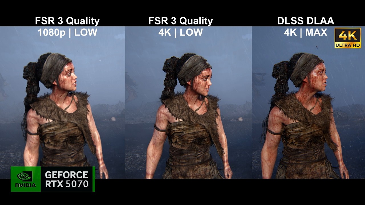 Hellblade 2 | FSR 3 Quality vs DLSS DLAA | 1080p vs 4K