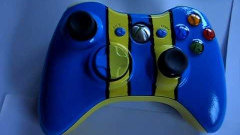 Blue and Yellow Racing Stripe Xbox Controller