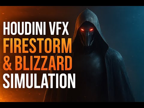 🔥 Houdini VFX Simulation – Robot Through Firestorm & Blizzard | Particles FX #houdini #vfx #cgi