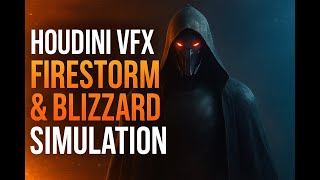 🔥 Houdini VFX Simulation – Robot Through Firestorm & Blizzard | Particles FX #houdini #vfx #cgi