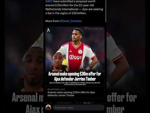 Arsenal to sign Ajax defender Jurrien Timber £30m #shortbreak #shorts #arsenalnews