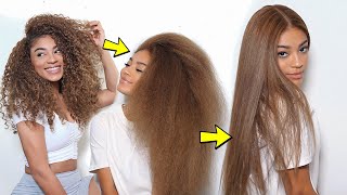 Straightening Natural/Dyed Hair SILKY SMOOTH w/ONE SWIPE!! | jasmeannnn