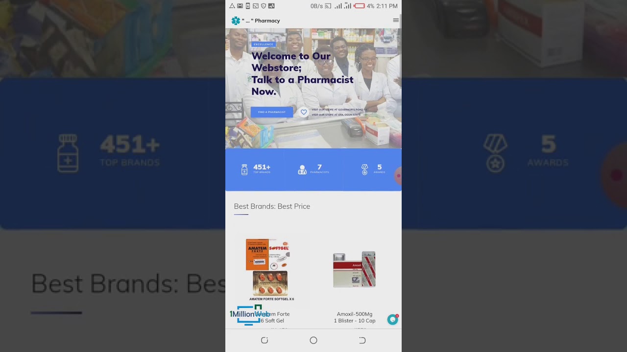 Ready-Made, Free e-commerce Website for Pharmacy
