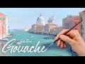 Painting Landscape with Gouache - Grand Canal, Venice - Gouache painting demo