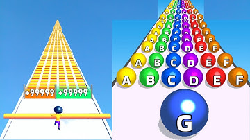 Ball Run 2048 VS Roof Rails -  MAX LEVEL Gameplay Walkthrough  Android NEW UPDATE Ep 1