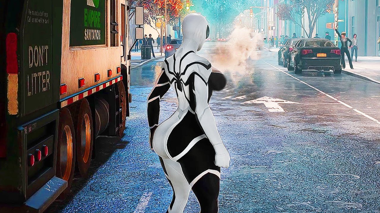 Thicc Lady Symbiote Black & White V2 on Prison Spider Man 2's Mod