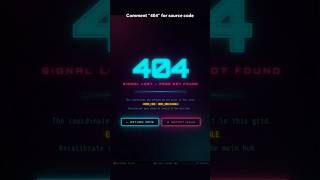 Neon Style 404 Error Page Design with Pure CSS!