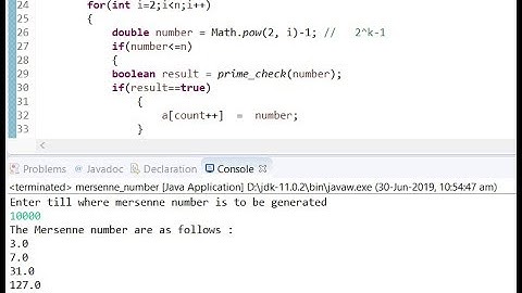 Mersenne Number | Programming in JAVA | Eclipse | Subscribe for more