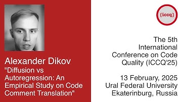 Alexander Dikov: Diffusion vs Autoregression: An Empirical Study on Code Comment Translation
