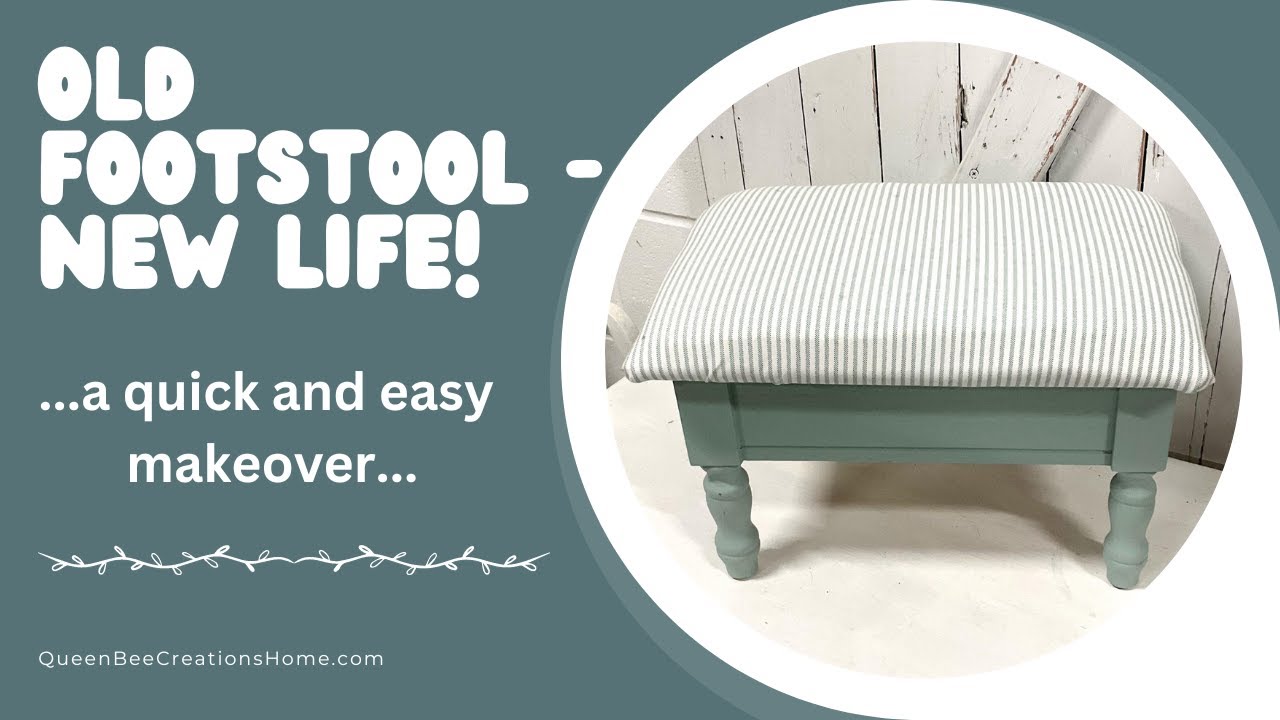 Small Footstool Makeover For Camper - My Repurposed Life®