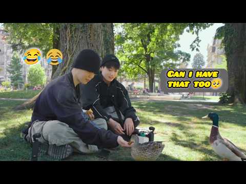 Jimin and Jungkook tricks that ducks too😅 #bts #btsfunnymoments #jikook