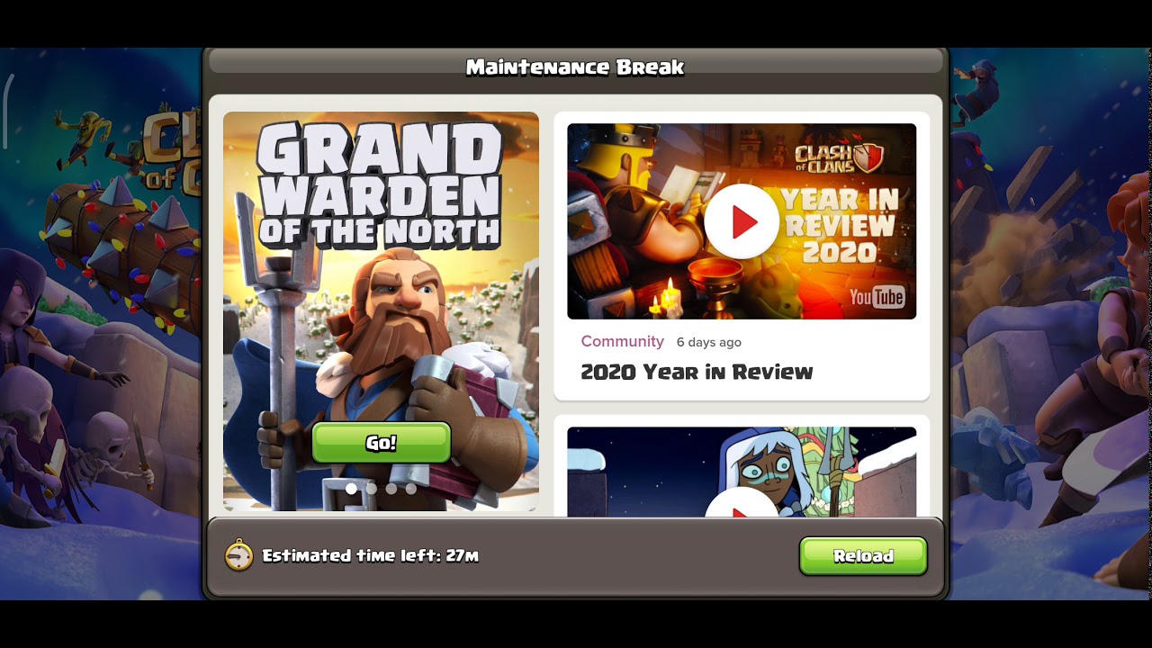 Coc New Maintenance Break 2021//Maintenance Break for 30 minutes game ...