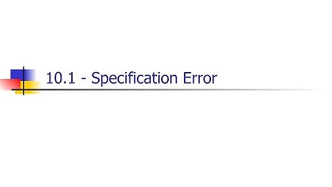 10.1 - Specification error