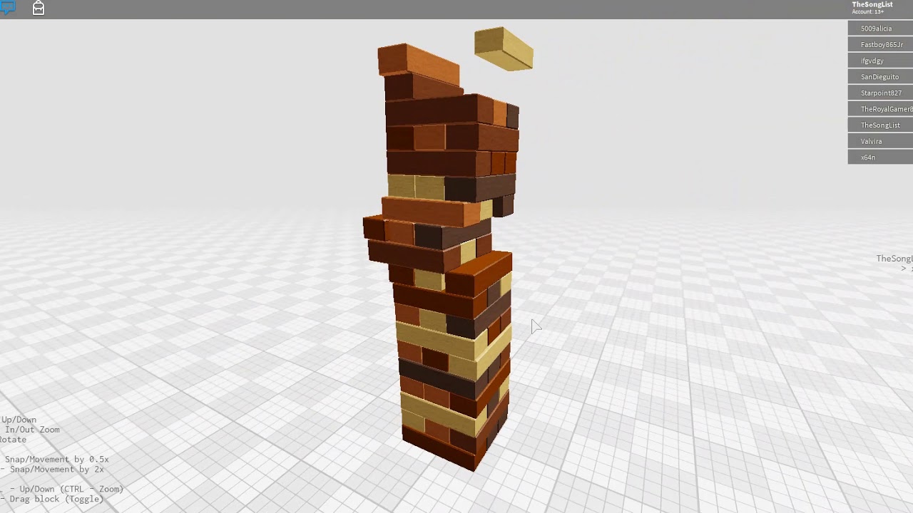 Roblox Jenga Roblox Physics Youtube - jenga roblox youtube