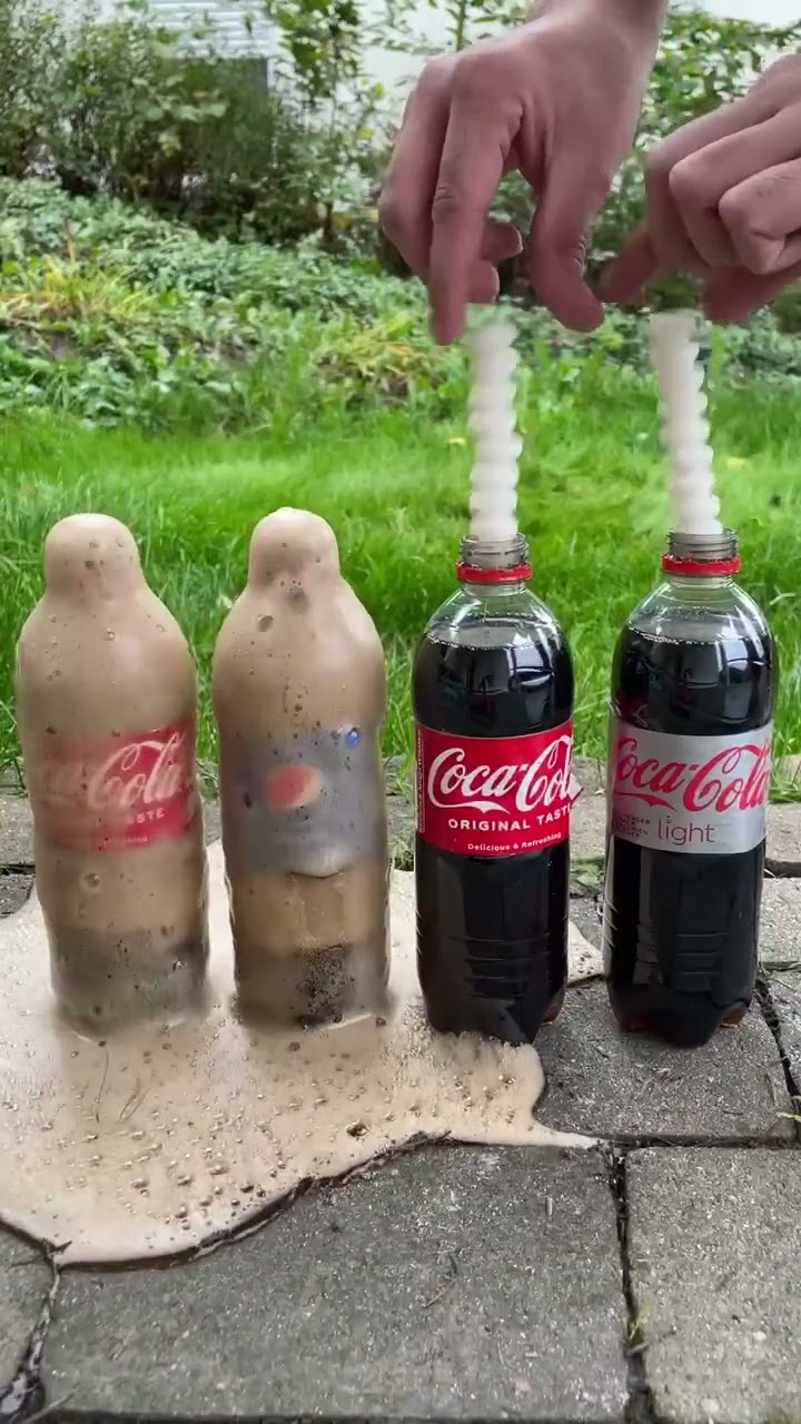 Coca Cola, Fanta, Sprite und Mentos |  #Experiment #Shorts
