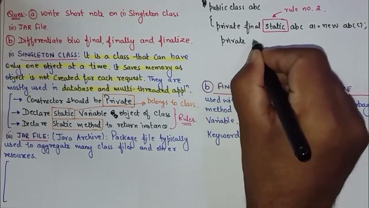 Imp Java Questions for Semester Exams | Part 2 | Questions on Singleton ...
