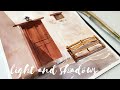 How I painted a door with shadows | watercolors real time video