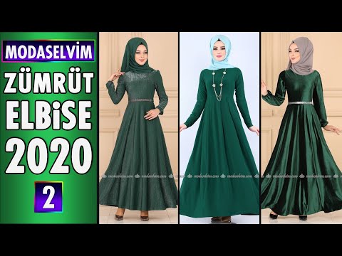 Modaselvim Zümrüt Yeşili Elbise Modelleri 2020 [ 2 ] | Emerald Color Dress