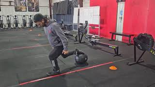 Wall Ball elevated Split Squats