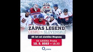 Zápas legend: Česko vs. Slovensko 2023 live stream