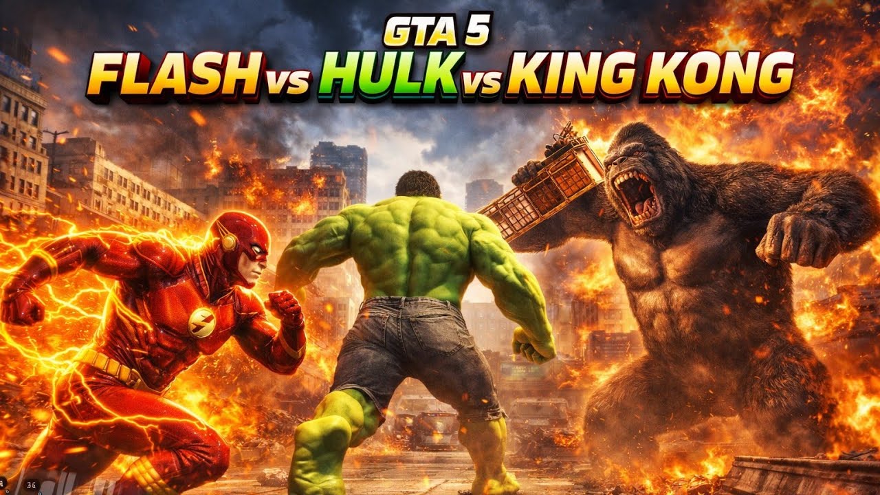 GTA 5 hulk Vs king Kong Vs flush fight scene