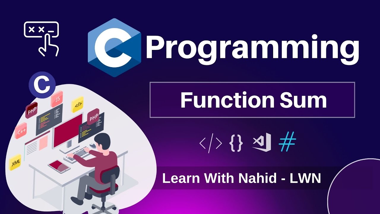 Sum of 5 int number using function in C programming
