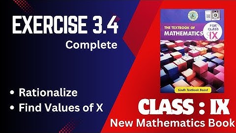 Ex 3.4 Complete IX New Mathematics Book | Karachi Board/Sindh Board IX | Unit :03 IX Mathematics