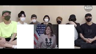 Bts reaction to Kamala Harris moments I found on Tiktok (fake reaction) 