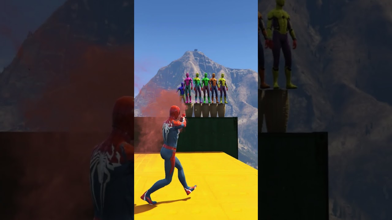 GTA 5 Spiderman Funny Epic Ragdolls | Jumps and Fails/ep.99 #gta #shorts