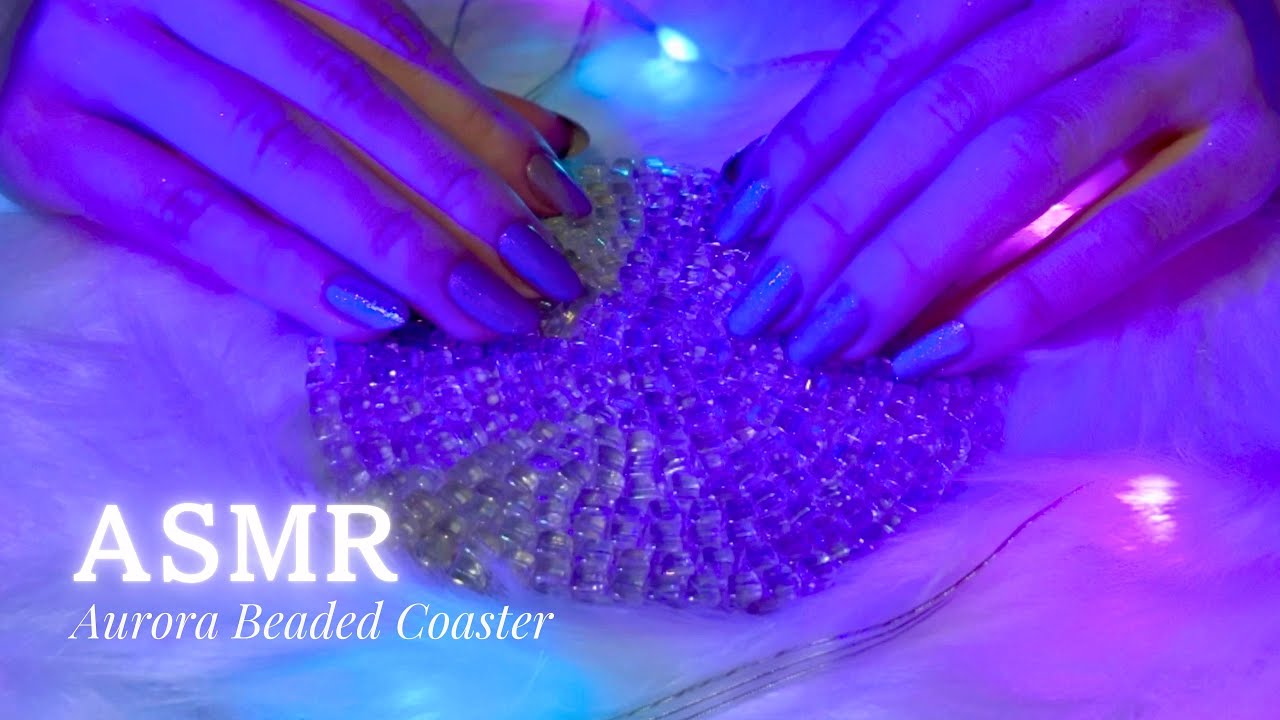 ASMR Aurora Beaded Coaster🩵Tapping and Scratching(No talking,No mouth