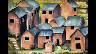 Short Time Lapse of a Watercolour Landscape