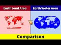 Earth land area vs earth water area  earth water area vs earth land area  comparison  data duck