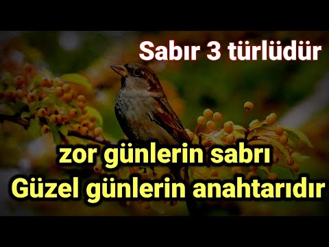 Sabır 3 türlüdür zor günlerin sabrı Güzel günlerin anahtarıdır