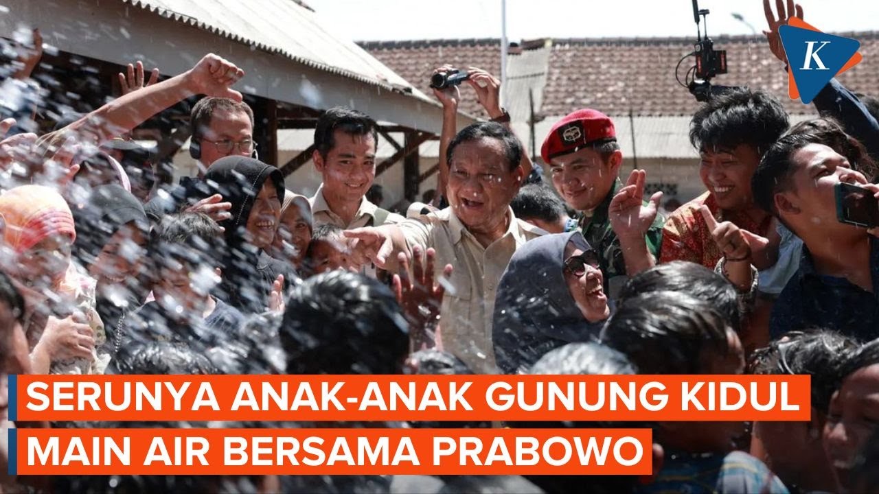 Momen Prabowo ke Gunung Kidul Main Air Bersama Anak-anak - YouTube