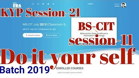 KYP Session 21 Bs-Cit Session 11 ka Do It Yourself || do it yorself | kyp | kyp final exam