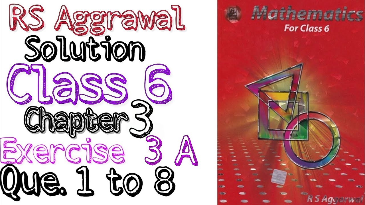 Rs aggrawal solution class 6 Chapter 3 Exercise 3A Question 1,2,3,4,5,6 ...