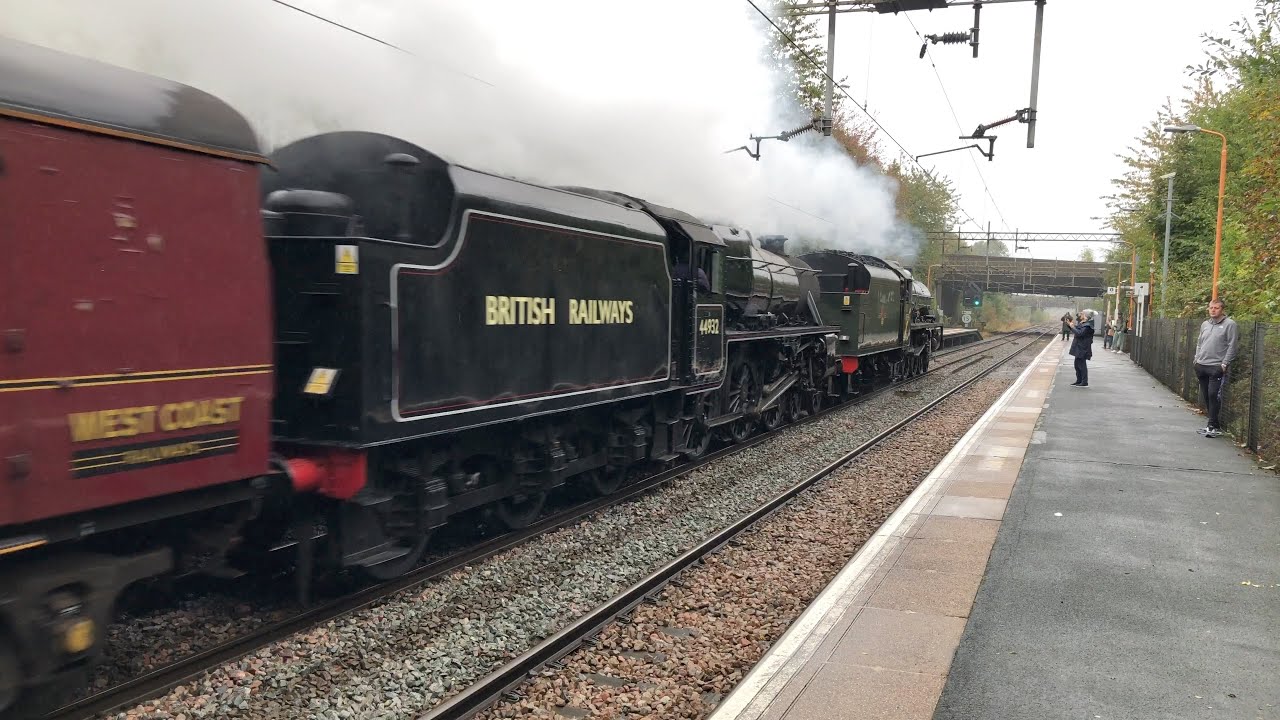 45596 Bahamas & 44932 on a Light Engine Movement to Carnforth passing ...