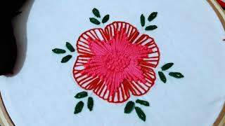 Hand Embroidery, Button Hole Stitch Flower Embroidery Creation