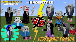 Undertale (H2Vwither123, 雨白桦) VS Undertale (Herodrine) Minecraft PE (Ink Sans, Saness, Epic Sans)