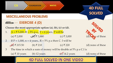 #CA FOUNDATION MATHS #CHAPTER4 #EXERCISE 4D FULL SOLVED
